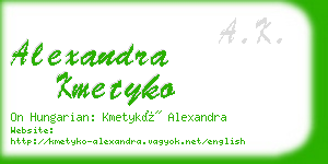 alexandra kmetyko business card